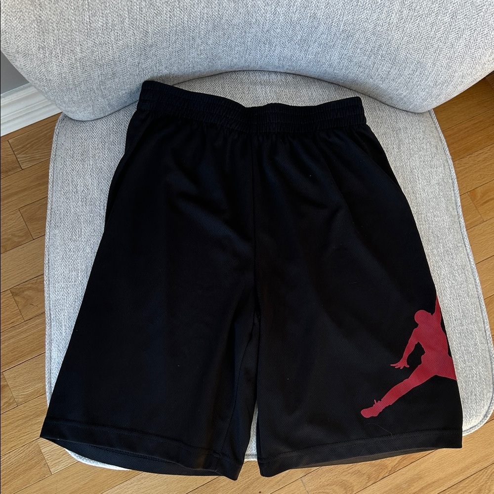 Jordan Black and Red Athletic Shorts (12-13 Years)